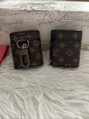 Louis Vuitton Brown Monogram AirPods Case with Clasp